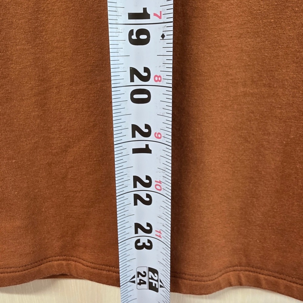 Chicos The Ultimate Tee Rust Orange V-Neck 3/4 Sleeve Pima Cotton Modal Top XL 3 - Picture 7 of 12